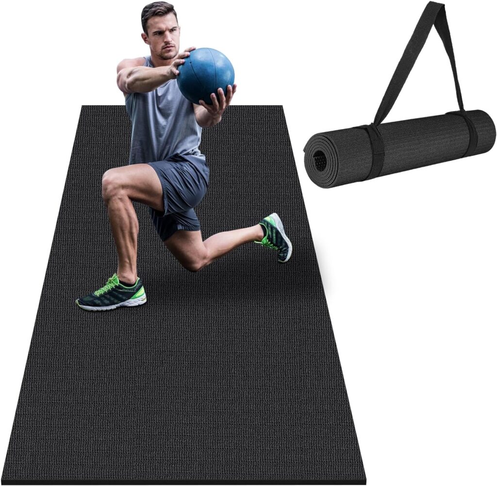 Exercise Mat 6x4|6x2 7mm Thick Multipurpose Workout Mats for Home Gym Yoga Mats Gym Flooring Large Workout Mat Fitness Cardio Mat for Equipment Weightlifting, Jump Rope, MMA, Stretch,Plyo, Pilates