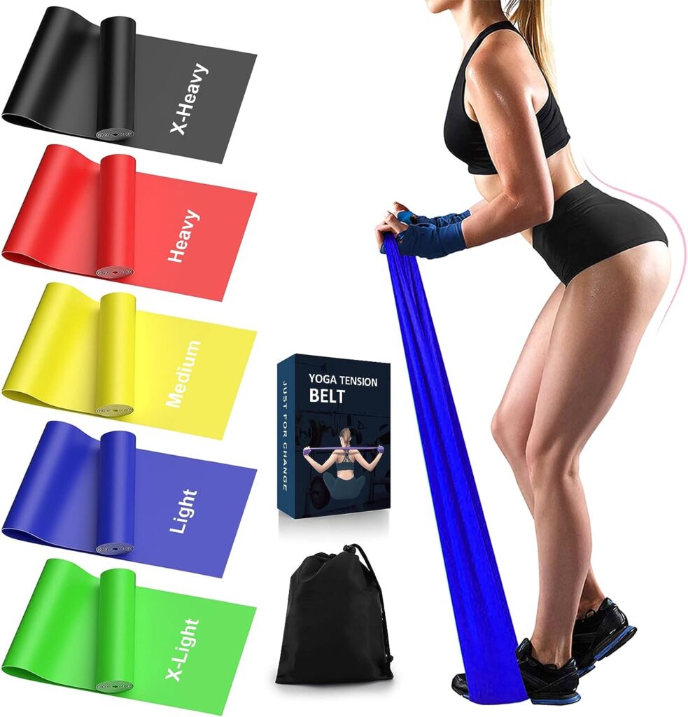 londys Resistance Bands for Working Out, Exercise Bands, Physical Therapy Equipment, 59 Inch Non-Latex Stretching Yoga Strap for Upper  Lower Body, Workouts  Rehab at Home-5 Progressive Resistance
