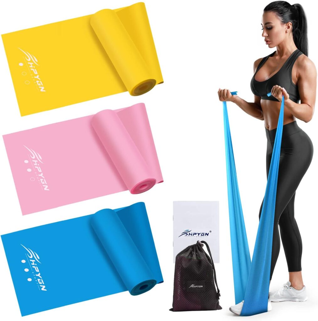 Resistance Bands, Exercise Bands, Physical Therapy Bands for Strength Training, Yoga, Pilates, Stretching, Stretch Elastic Band with Different Strengths, Workout Bands for Home Gym