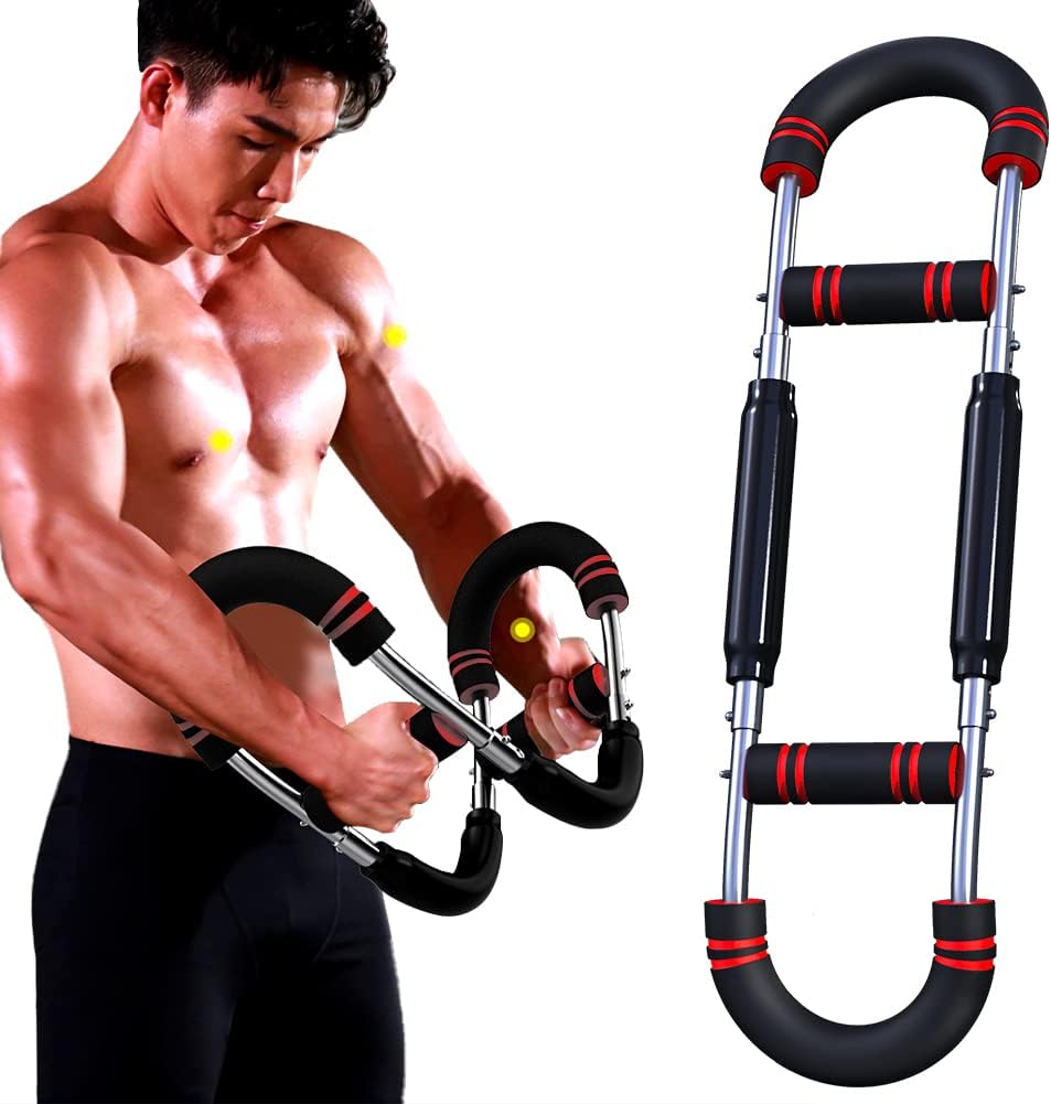 XINRUI U Shape Twister Arm Exerciser, Home Chest Expander, Biceps, Triceps, Forearm, Inner Thighs  Shoulder Muscle Fitness Equipment, Arm Strength Training Workout Machine (110-132 lbs)