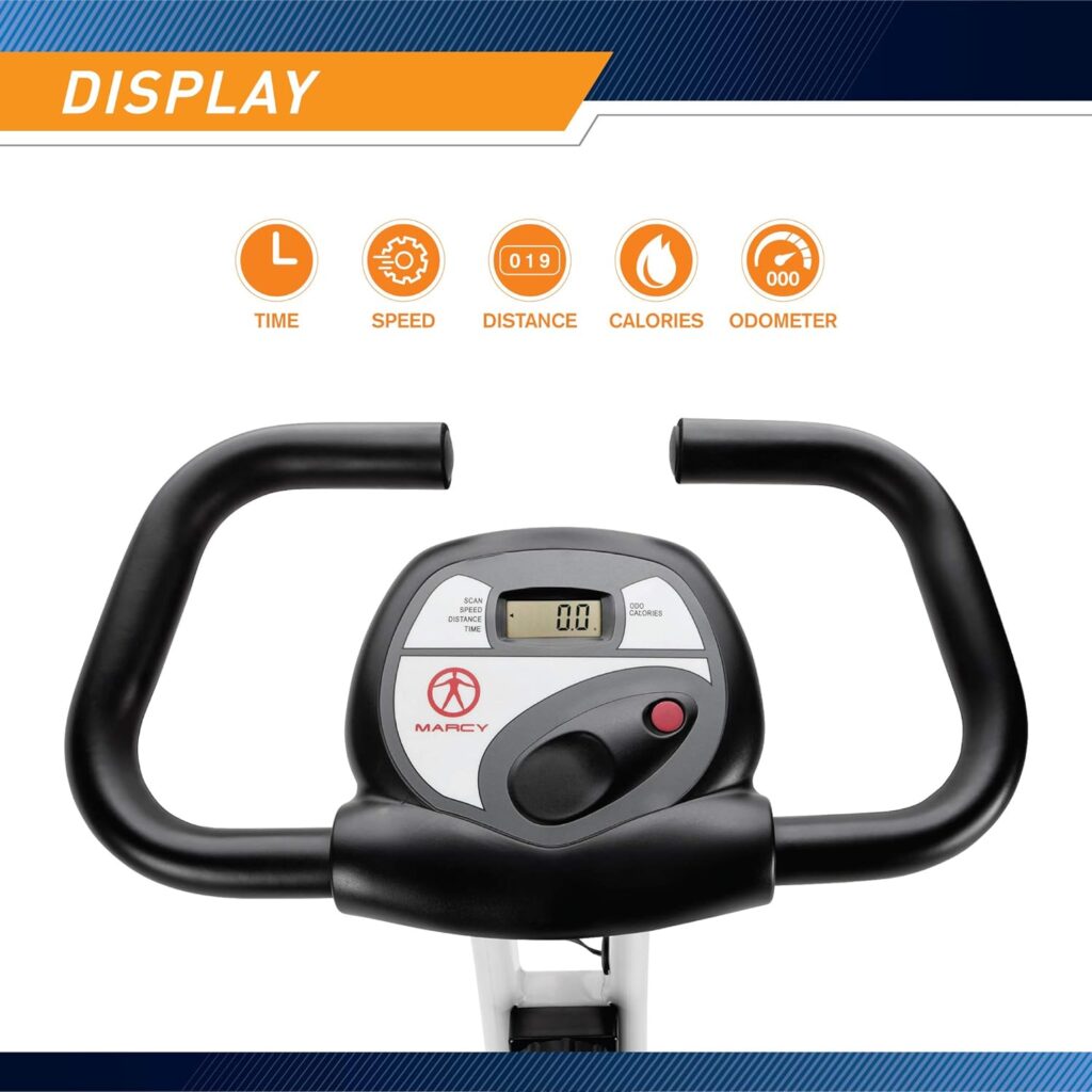 Marcy Foldable Upright Exercise Bike with Adjustable Resistance for Cardio Workout  Strength Training - Multiple Styles Available