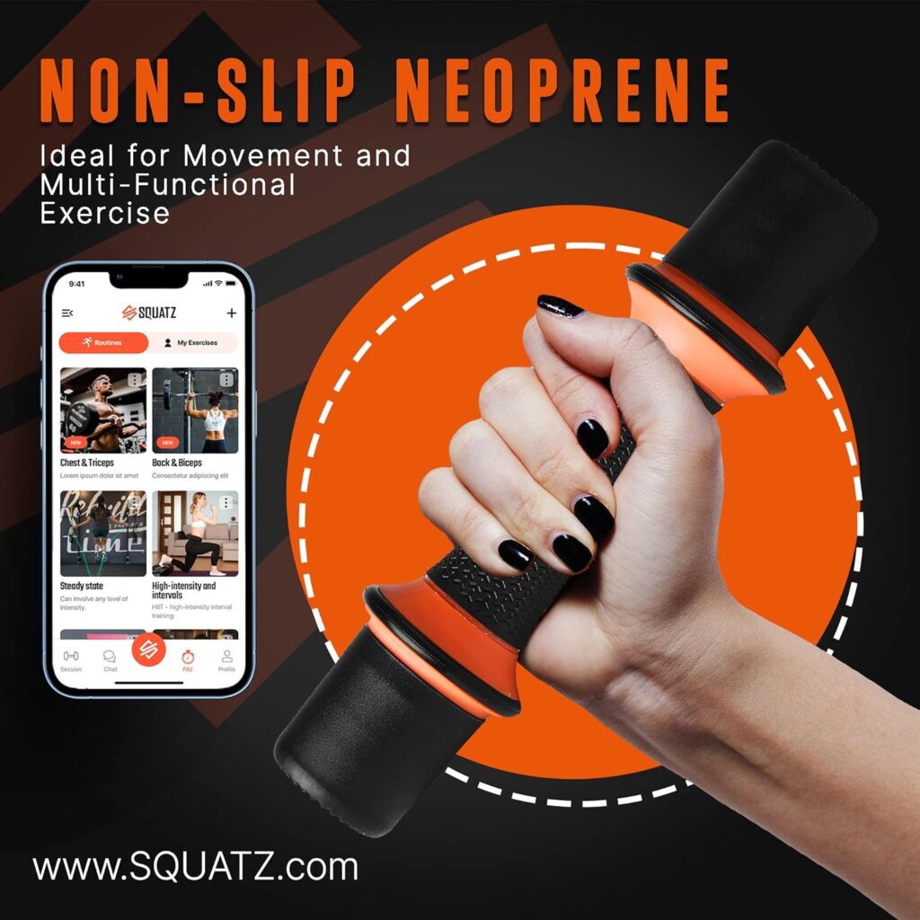 SQUATZ 5 lbs. Dumbbell Weight Set - Adjustable Weight All-in-One Versatile Dumbbells for Women, Non-Slip Neoprene Ideal for Common Movement and Multi Functional Exercise, Home Gym Training