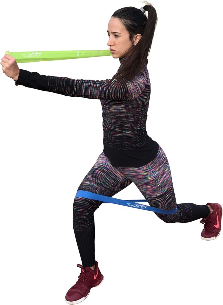 Fit Simplify Resistance Loop Exercise Bands with Instruction Guide and Carry Bag, Set of 5