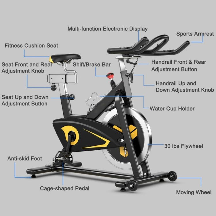 LazyFit™ Magnetic Exercise Bike Fixed Belt Drive Indoor Bicycle