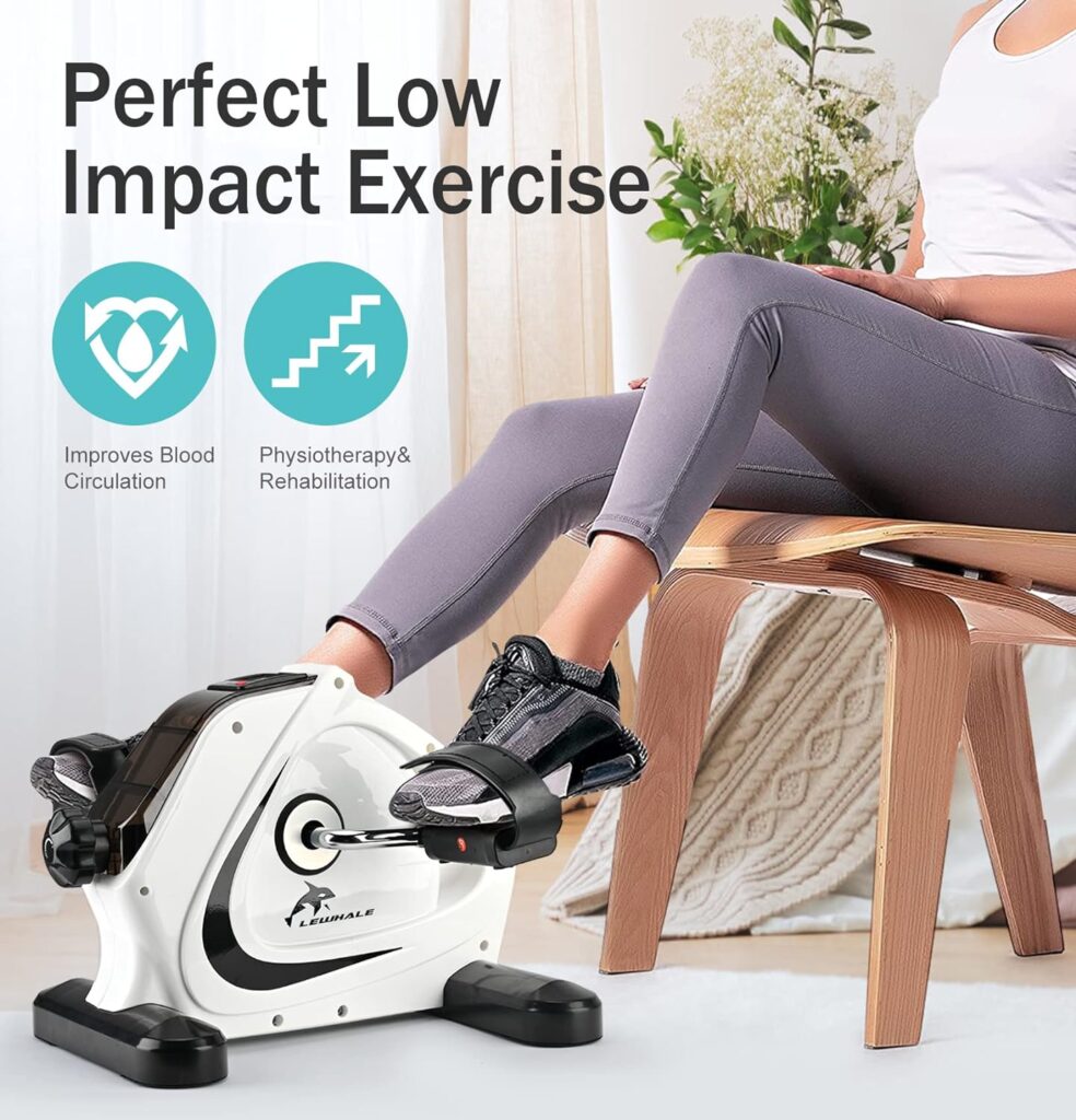 Lewhale Under Desk Bike Pedal Exerciser with LCD Monitor Mini Exercise Bike for Home Workout Arms  Legs Exercise Peddling Machine Fitness Rehab Equipment for Seniors, Elderly