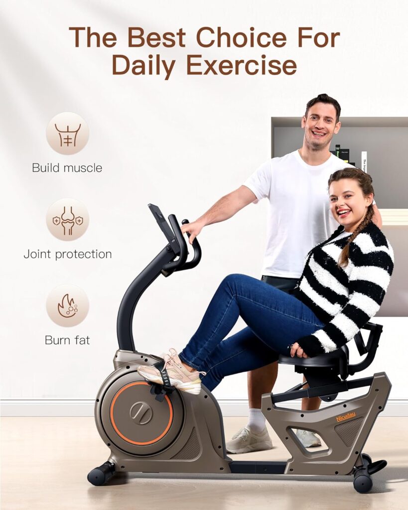 Niceday Indoor Recumbent Exercise Bike Workout Equipment for Home Gym 400LBS Weight Capacity