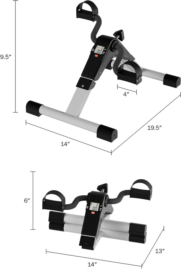 Portable Under Desk Stationary Fitness Machine Collection - Indoor Exercise Pedal Machine Bike for Arms, Legs, Physical Therapy or Calorie Burn by Wakeman Fitness