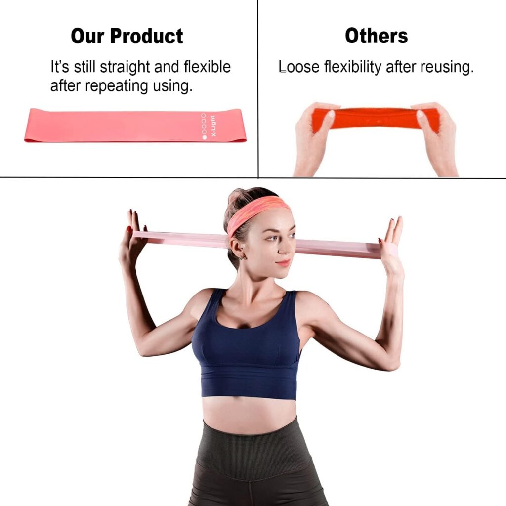 Premium Resistance Bands for Women  Men: 5 Exercise Workout Levels for Home Gym Long Exercise Workout – Essential Fitness Equipment for Training, Yoga – Includes Free Carrying Bag