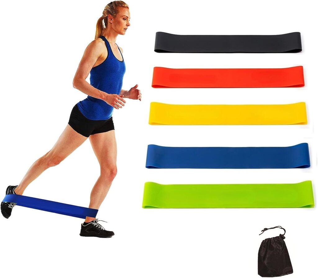 Resistance Loop Exercise Bands for Working Out Elastic Workout Band for Women  Men Home Gym Yoga Stretching Strength Training Exercise Equipment Essentials Fitness Accessories, Set of 5