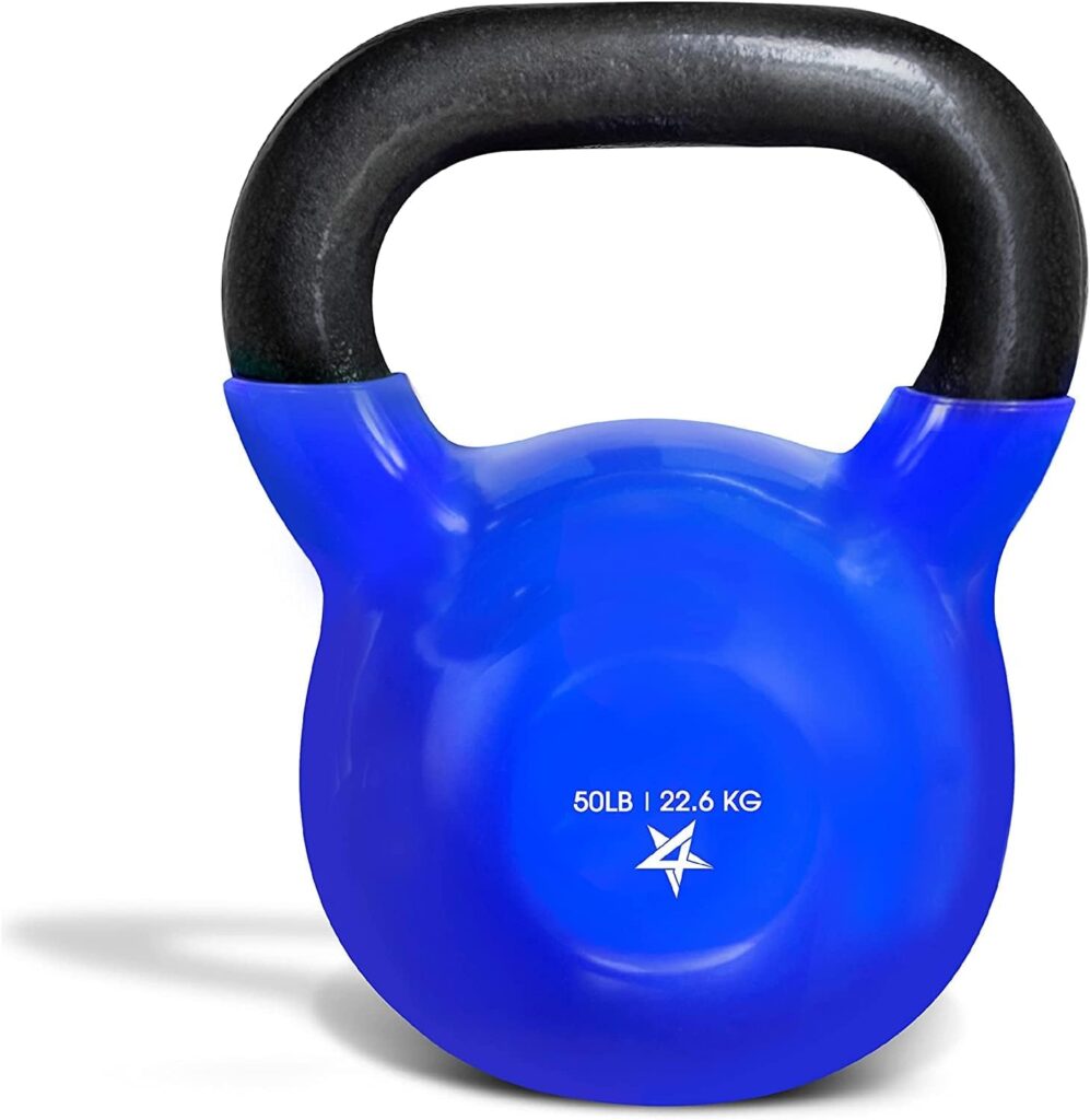 Yes4All Kettlebell Vinyl Coated Cast Iron – Great for Dumbbell Weights Exercises, Full Body Workout Equipment Push up, Grip Strength and Strength Training, PVC