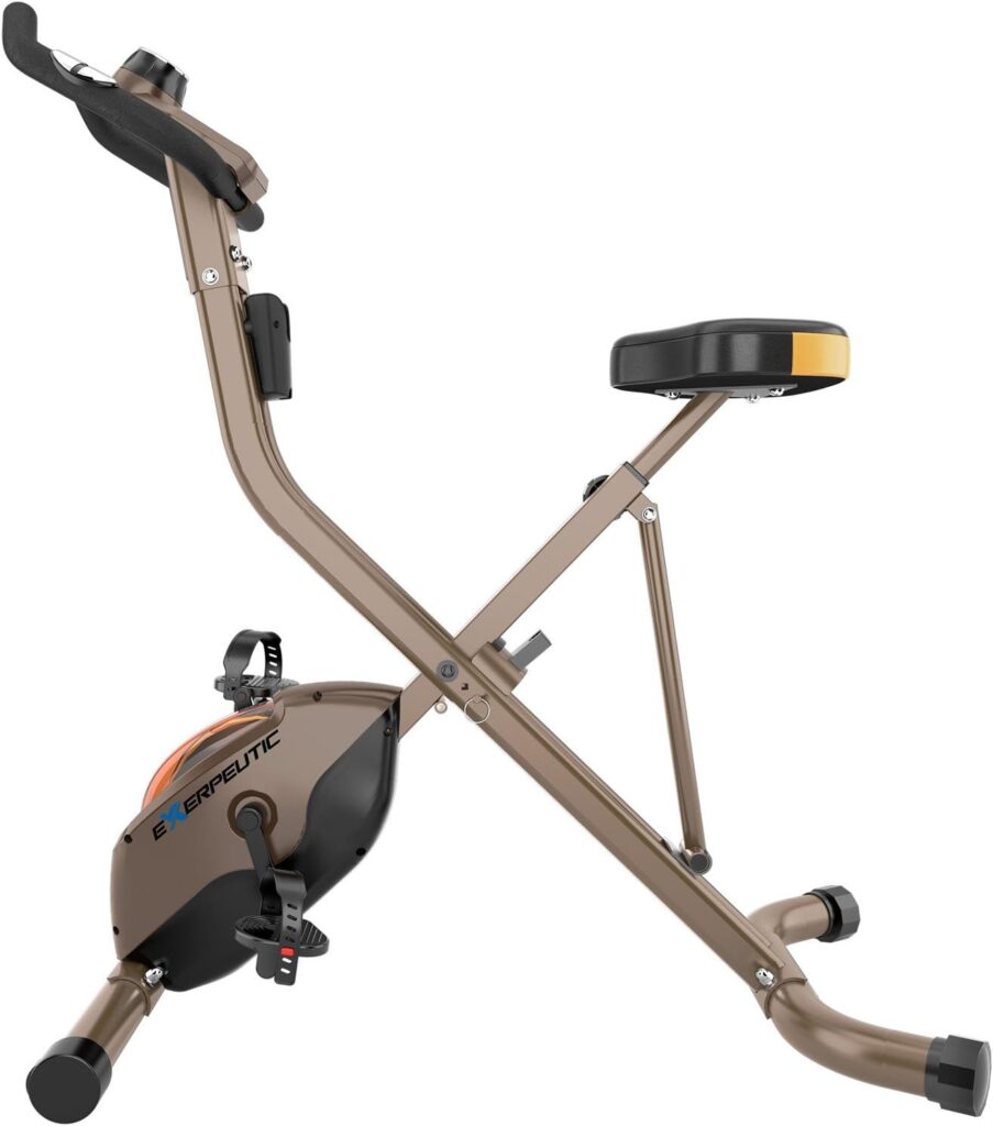 Exerpeutic Gold Heavy Duty Foldable Exercise Bike with 400 lbs Weight Capacity