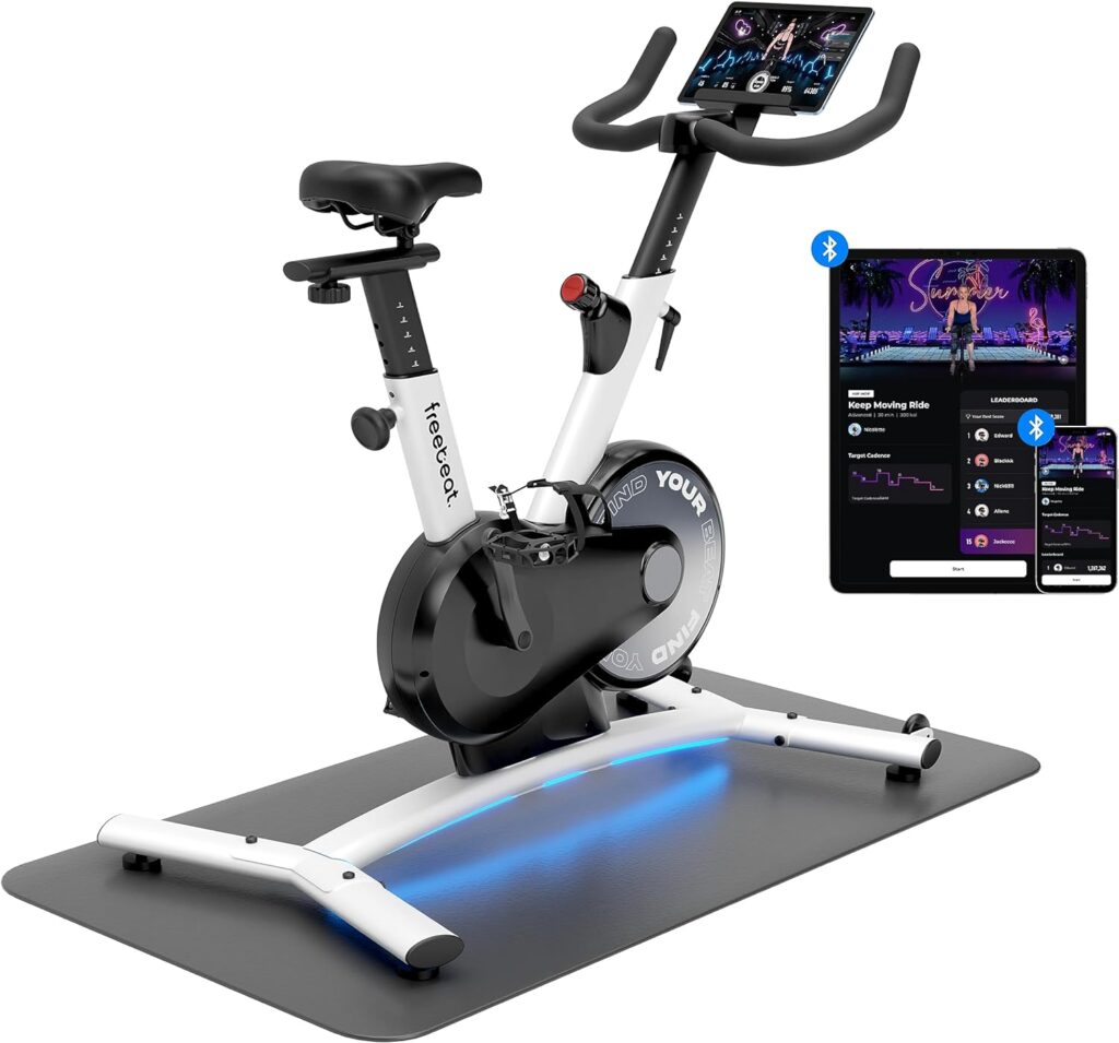 Freebeat Boom Bike, Smart Exercise Bike With Auto Resistance, Indoor Cycling Stationary Bike With Saddle Detection, Personal Trainer Algorithm, Small Spaces, Swiss Design, Top Instructors, Bluetooth