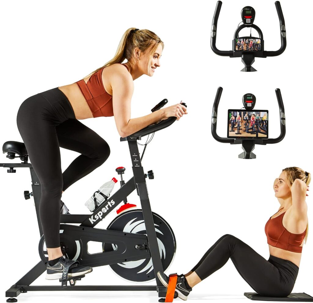 Ksports Exercise Bikes for a Total Body Workout | Stationary Bike With Wool Felt  Magnetic Resistance Options With Digital LCD Screen | Exercise Bikes for Home | 286/330 lb. Weight Capacity Options | Indoor Exercise Bike with Patent Pending Design