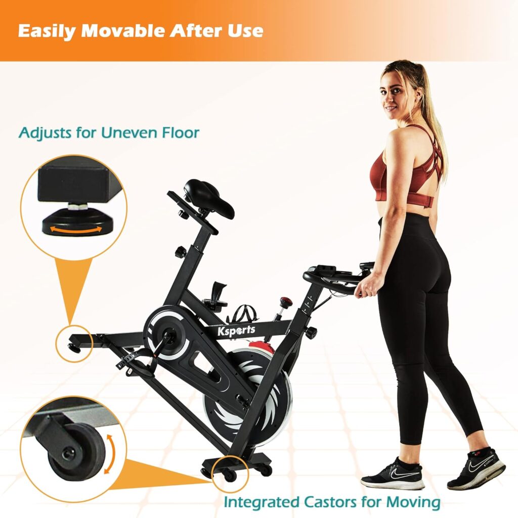 Ksports Exercise Bikes for a Total Body Workout | Stationary Bike With Wool Felt  Magnetic Resistance Options With Digital LCD Screen | Exercise Bikes for Home | 286/330 lb. Weight Capacity Options | Indoor Exercise Bike with Patent Pending Design