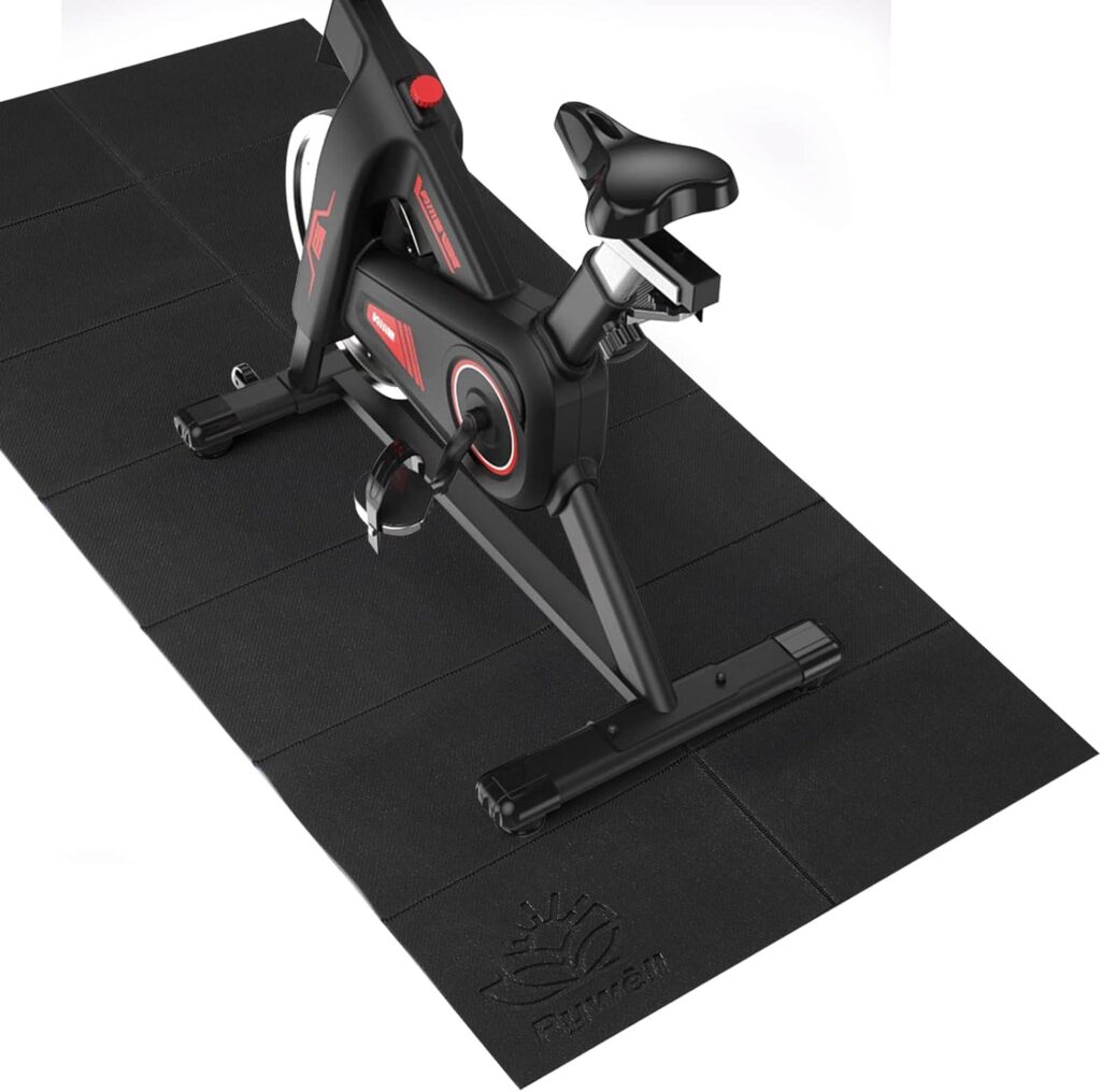 Rywell Treadmill Mat,High-Density Durable Yoga Mat,Bike mat Compatible with Peloton Bike,Foldable Non-Slip  Waterproof Exercise Equipment Mat For Home Gym,Hard Floor  Carpet Protection