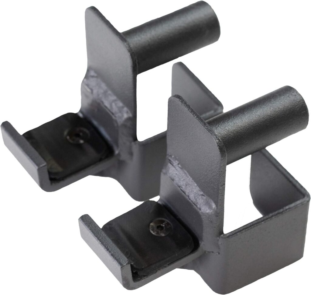 Fitness Reality 2816 Steel J-Hooks, Set of 2, Fits 2 x 2 Steel Power Cages, Black