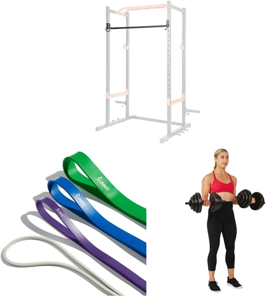 Sunny Health  Fitness Pull Up Bar Attachment for Power Racks and Cages - SF-XFA001, Black