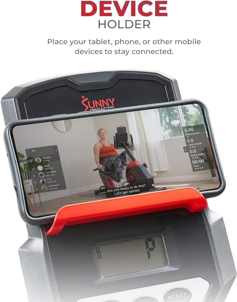 Sunny Health  Fitness Recumbent Exercise Bike w/Optional Exclusive SunnyFit™ App and Enhanced Bluetooth Connectivity