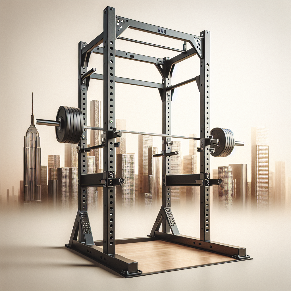 ULTRA FUEGO Adjustable Squat Rack Power Cage with Pull up Bar, Power Rack Weight Lifting Home Gym Power Zone J-Hooks W/Rubber Padding (SQAUT RACK)