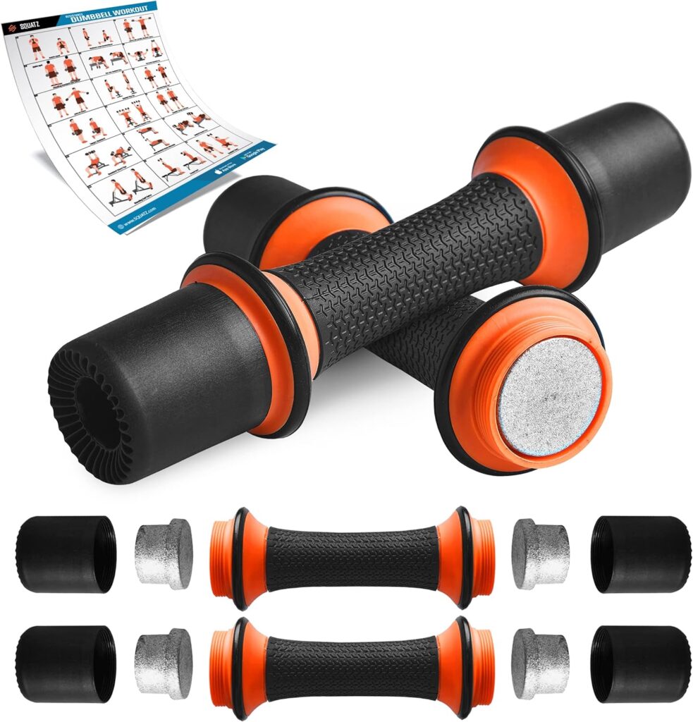 SQUATZ 5 lbs. Dumbbell Weight Set - Adjustable Weight All-in-One Versatile Dumbbells for Women, Non-Slip Neoprene Ideal for Common Movement and Multi Functional Exercise, Home Gym Training