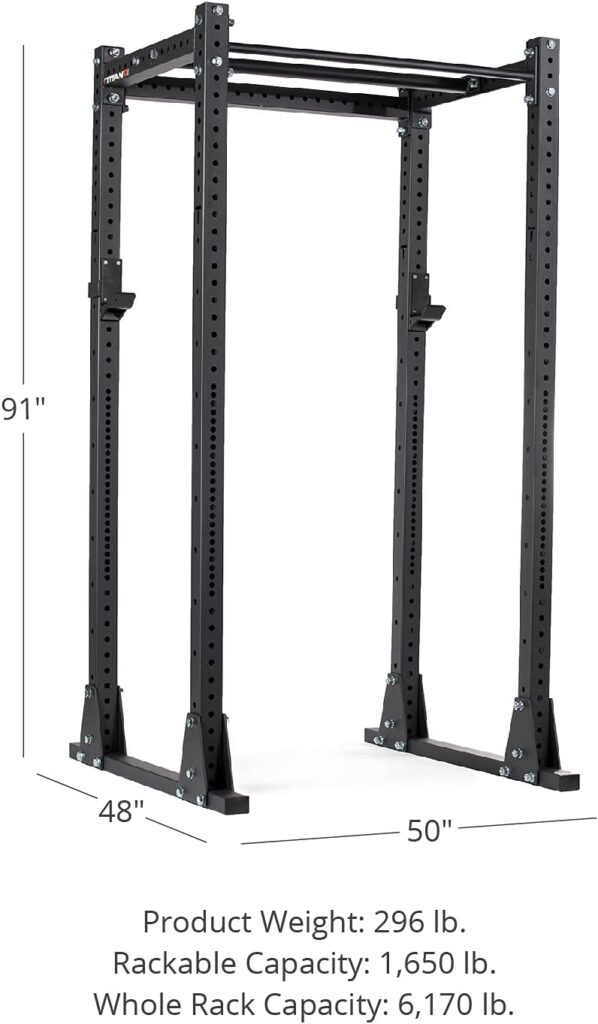 Titan Fitness X-3 Series Flat Foot Power Rack 91-in. H 30-in. D